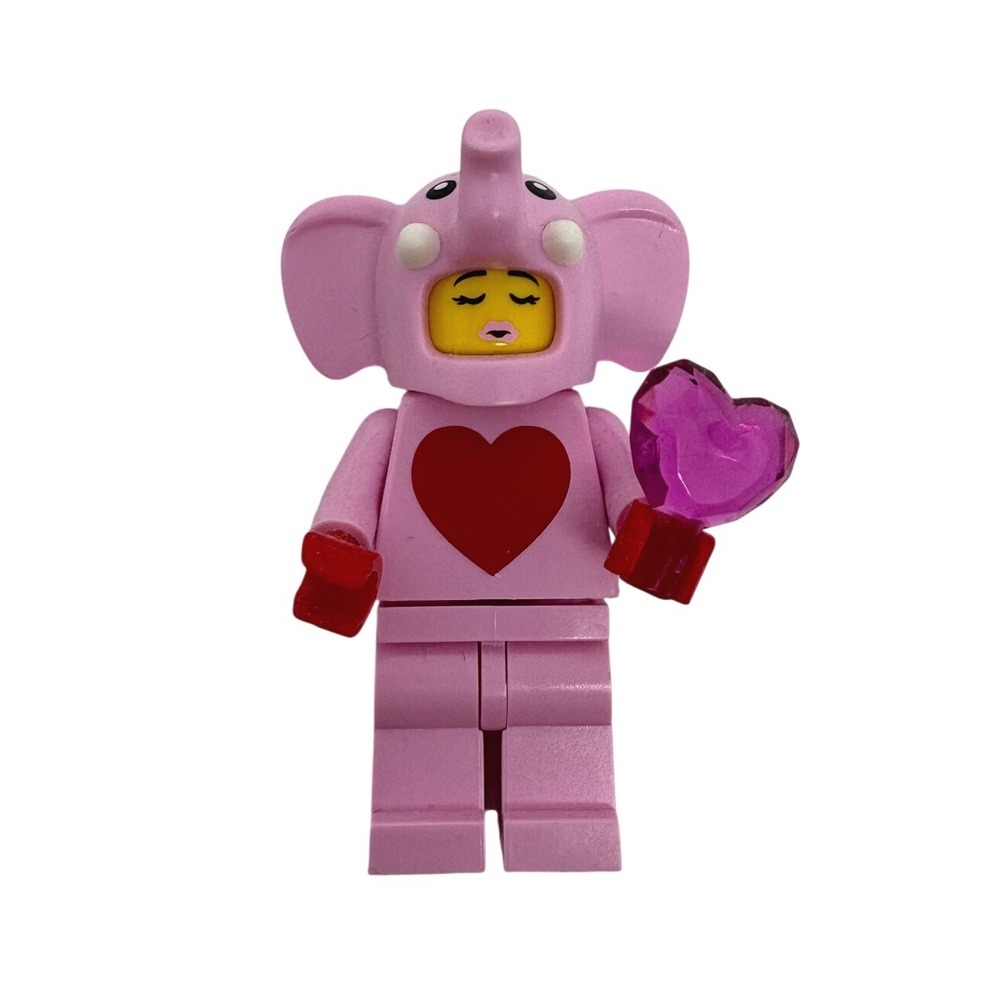 LEGO Pink Elephant Girl Minifigure Heart Torso Sunglasses Valentine's Day Love - Picture 1 of 5